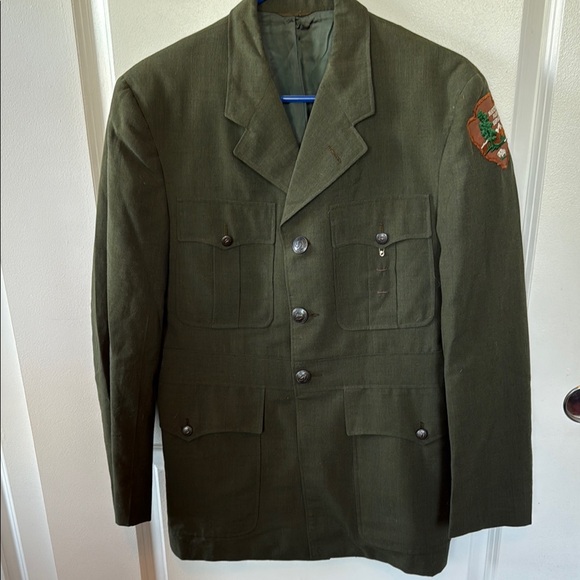 Vintage National Parks Service olive green dress Jacket M L - Picture 1 of 9